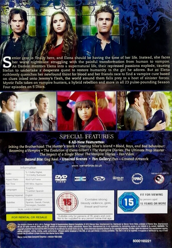 The Vampire Diaries: The Complete Fourth Season (DVD-2013,5-Disc)[OVER 15 HOURS] - Image 2 of 4