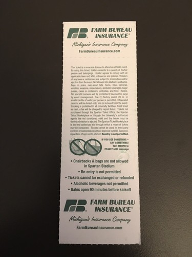 Michigan State vs. Ohio State 2014 Football Ticket Stub - Picture 2 of 2