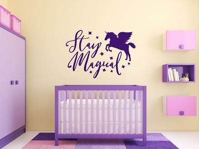 Fantasy ''Stay Magical'' Wandbild Aufkleber, Zitat, Vinyl Transfer