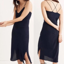 Madewell Silk Cami Slip Dress Navy size 2