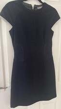 OASIS WOMENS BLACK & KNEE LENGTH LINED DRESS UK 8, WORK OR OCCASION