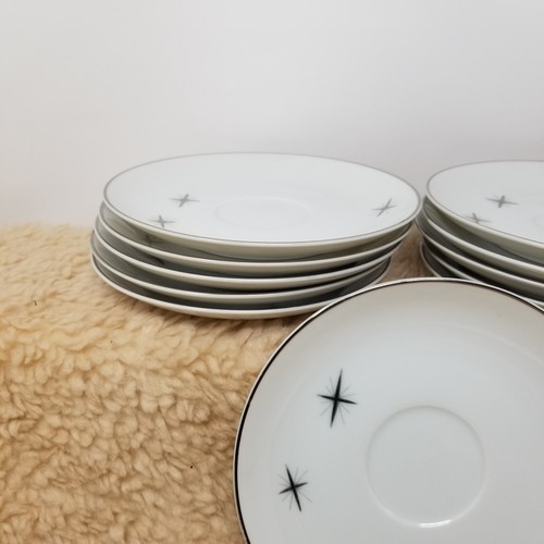 VTG Fukagawa China Arita 713 ATOMIC STARBURST 6 Inch Saucer Plates - Lot of 11 - Picture 4 of 6