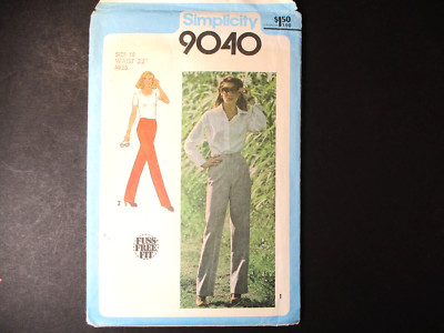 Vintage 1979 Simplicity #9040 Sewing Pattern Misses Pants Size 18 Waist ...