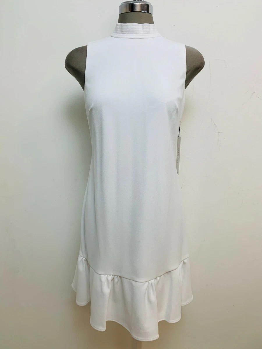Calvin klein white ruffle dress top