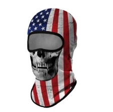 USA American Flag Skull Hood Balaclava Face Mask Helmet Liner Man Biker Sports