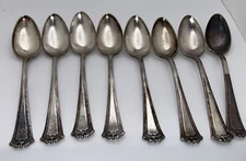 1847 Rogers Bros. Continental Silverplate XS Triple Set Of 8 dinner Spoons 1914