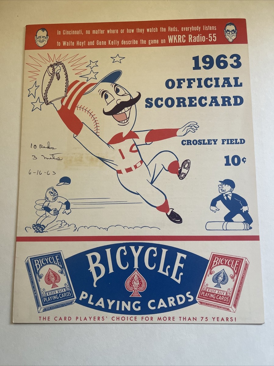 1963 Cincinnati Reds 2 Scorecards + Ticket Stub Double Header