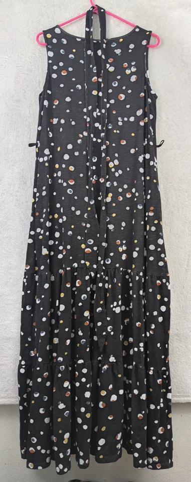 Avenue sz 16 Long Maxi Dress knit sleeveless tank chalk black colorful dots 0106 - Image 4 of 4