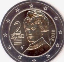 Austria 🇦🇹 Coin 2€ Euro 2019 New UNC From Roll Bertha Von S. Peace Advocate