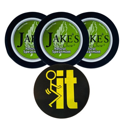 Jake's Mint Herbal Chew Spearmint 3 Cans & DC Crafts Can Cover