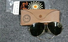 NOS VINTAGE EARLY B L RAY BAN SHOOTER 8mm BULLET HOLE AVIATOR SUNGLASSES 361