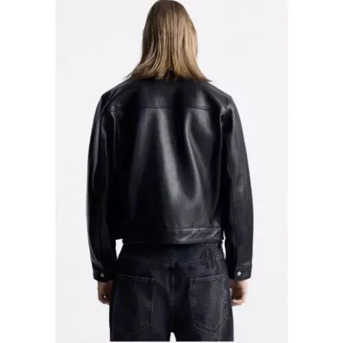 ZARA rhuigi RHUDE cropped leather jacket black, XL/44( Runs ZARA rhuigi RHUDE cropped leather jacket black, XL/44( Runs