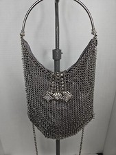Kenny Ma Vintage Metel Mesh Top Handle Evening Bag With Swarovski Broch Clousure