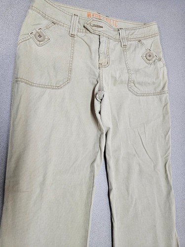Cheap Hydraulic Size 9-10 (32x31) Beige Bootleg Pants Cotton - Missing Button - Picture 3 of 9
