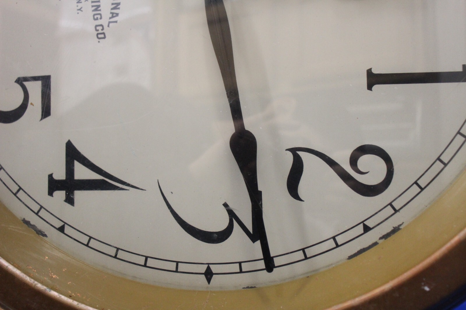 International Time Recording Company Clock Two Sided Flange Endicott