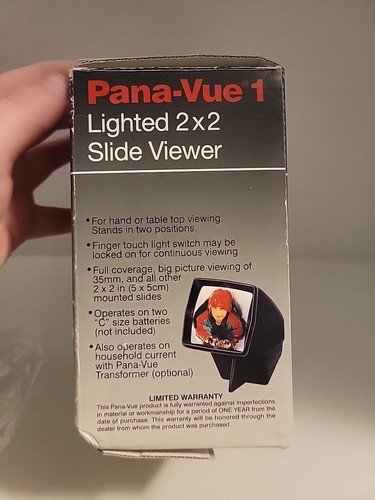 Visor deslizante Pana-Vue iluminado automático 2x2 que funciona con batería vintage - Imagen 2 de 5