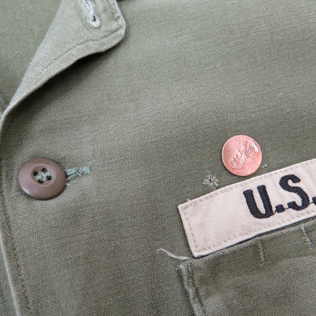 VINTAGE US ARMY UTILITY SHIRT P64 1960S US ARMY ARMOR SCHOOL