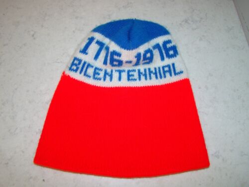 Berretto vintage maglia berretto teschio teschio bicentenario 1976 rosso bianco blu USA - Foto 4 di 6