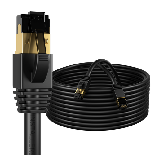 Cable Ethernet Cat8 RJ45 Blindado Alta Velocidad 40Gbps Internet Negro Cobre Lote - Imagen 6 de 8