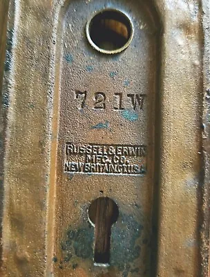 Buy Antique Door Knob Back Plate Russell Erwin Verocchio 1896 E-12700 Victorian Rare