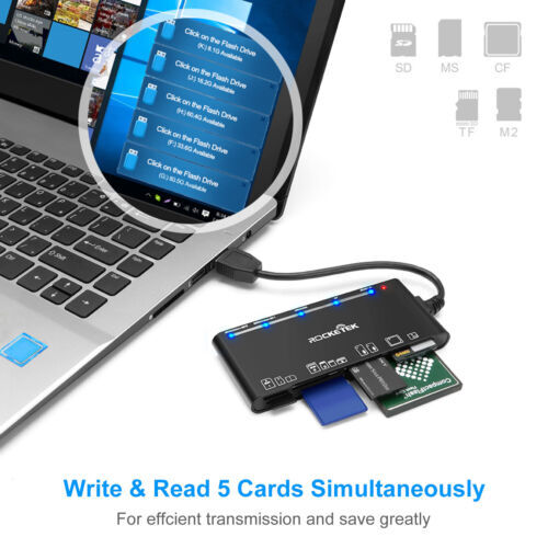 7-IN-1 USB 3.0 Memory Card Reader High-Speed Adapter 7 Ports for SD SDXC CF SDHC - Picture 3 of 8