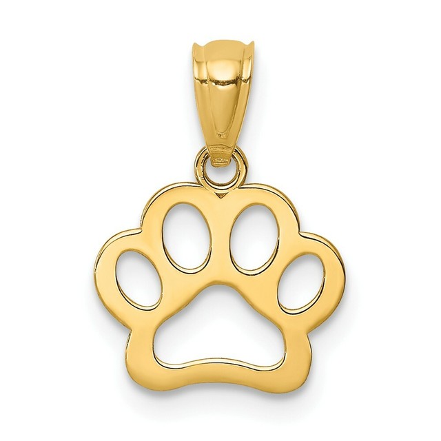 14k 14kt Yellow Gold Dog Paw Pendant eBay