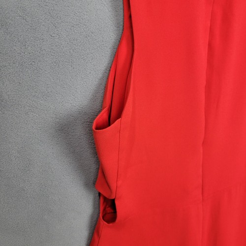 Vestido Vaina H&M Para Mujer 12 Rojo Clásico Cuello Redondo Cremallera Trasera Sin Mangas Exterior - Imagen 8 de 11