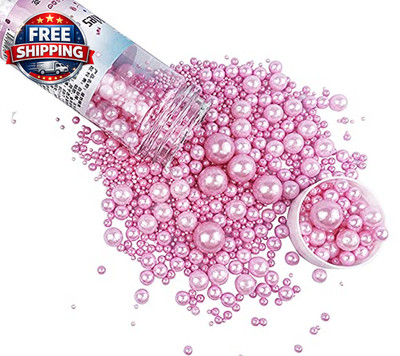 Edible Pearl Sugar Sprinkles Pink Candy 120G/ 4.2Oz Baking Edible Cake Decoratio