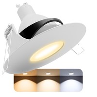 Yoku Einbaustrahler Schwenkbar IP65 Weiß 5W GU10 Drei Lichtfarben Deckenspot