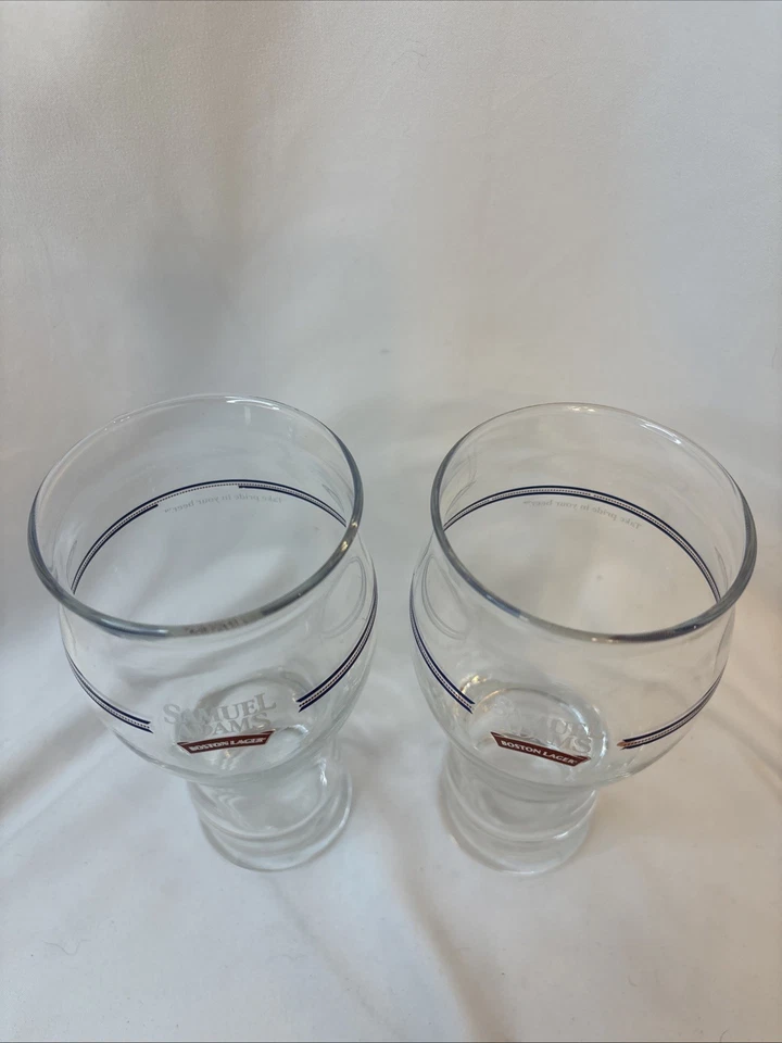 Juego de 2 vasos de cerveza Sam Adams Boston Lager a rayas azules Foto 4 de 4