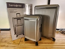 2 PCE Samsonite Blackstone Hardsided Luggage Suitcase Set Checked Carryon Gray