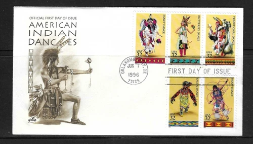 US SC # 3076a American Indian Dances  FDC.  Artcraft Cachet.