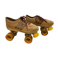 Vintage Chicago Roller Skates Women's 4 Brown Low Top Plates Yellow Wheels