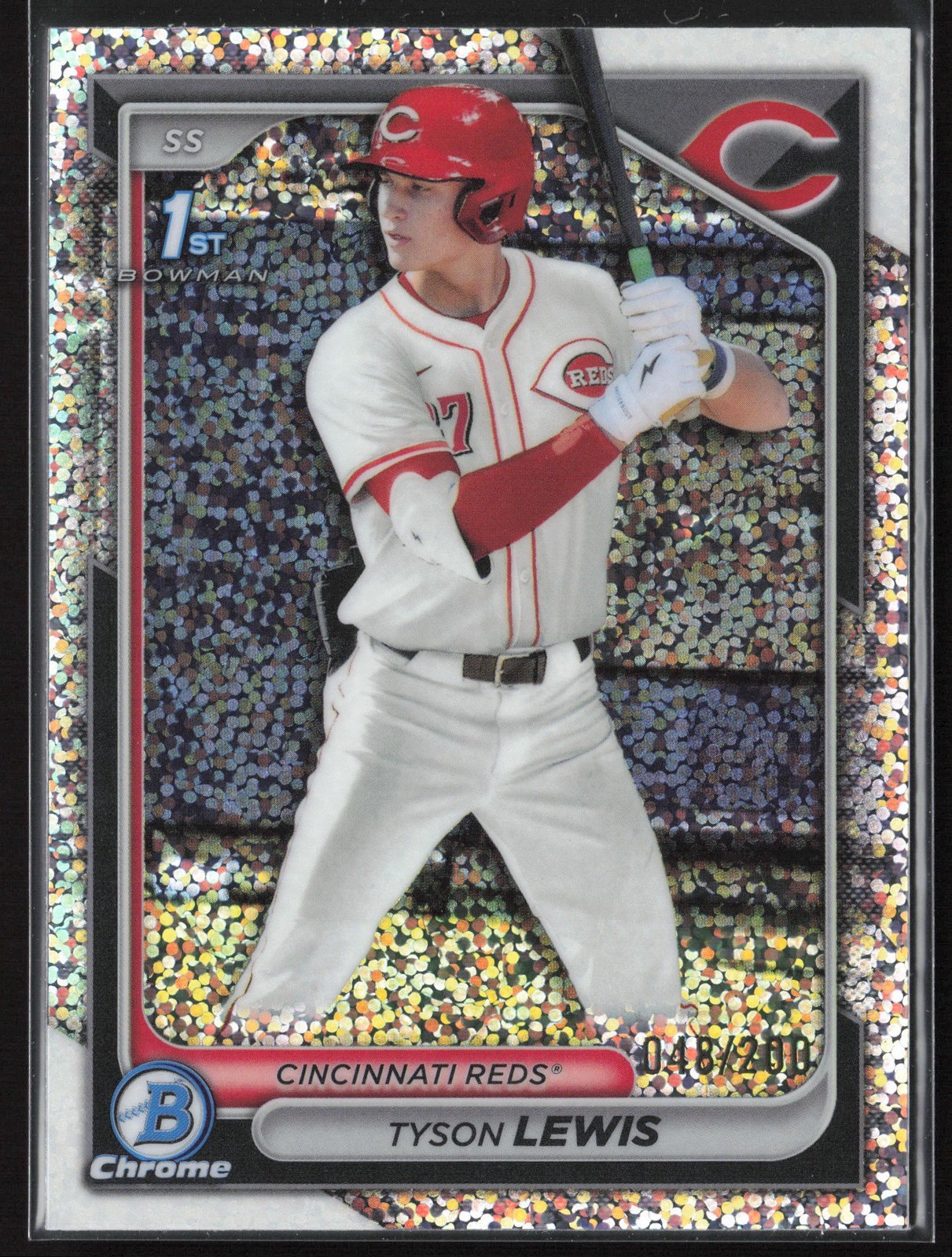 2024 Bowman Draft #BDC-44 Tyson Lewis Chrome Sparkles Refractor #/200