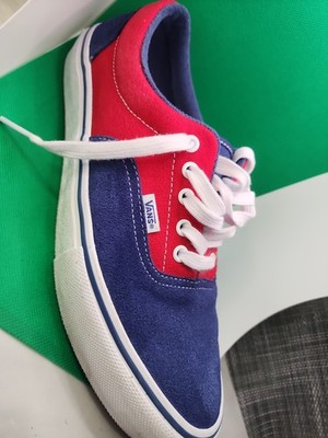 VANS Men's Low Top Lace Up Skate Sneakers Colorblock Blue/Red/White