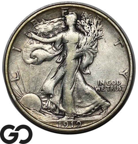 1919-D Walking Liberty Half Dollar, Avidly Pursued Choice VF++ Better Date