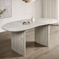 Esszimmertisch Finebuy Esstisch 180 Cm Holz Massiv Weiß KüChentisch Nierenform
