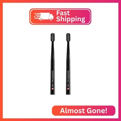Curaprox Toothbrush Duo   for Adults | Stylish Black toothbrushes with Ultra-Sof