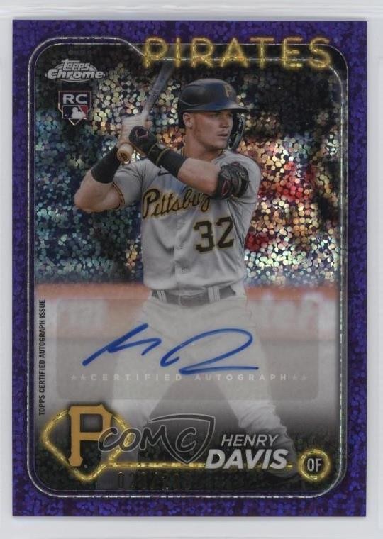 2024 Topps Chrome Update Purple Speckle Refractor /299 Henry Davis Auto 0e3u