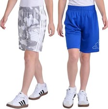 NEW Boy's Adidas 2 Pack Active Shorts Size Large 14 - 16 Blue Gray Camo