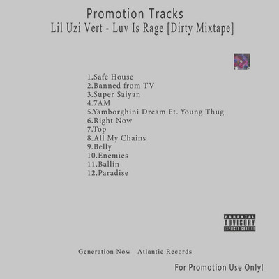 Rap/Hip-Hop. White CD. Lil Uzi Vert - Luv Is Rage [Dirty Mixtape]