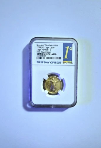 2021 W  $10 Type 2 American Gold Eagle 1/4 oz NGC FDI First Label