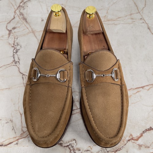 GUCCI 1955 Horsebit Loafer Heels Penny Brown Suede 8,5 G or 9 US or 42,5 EU - Bild 4 von 13