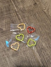 5 pck Heart Carabiner Clip Mini Keychain Charm Spring Clasp Metal Cute