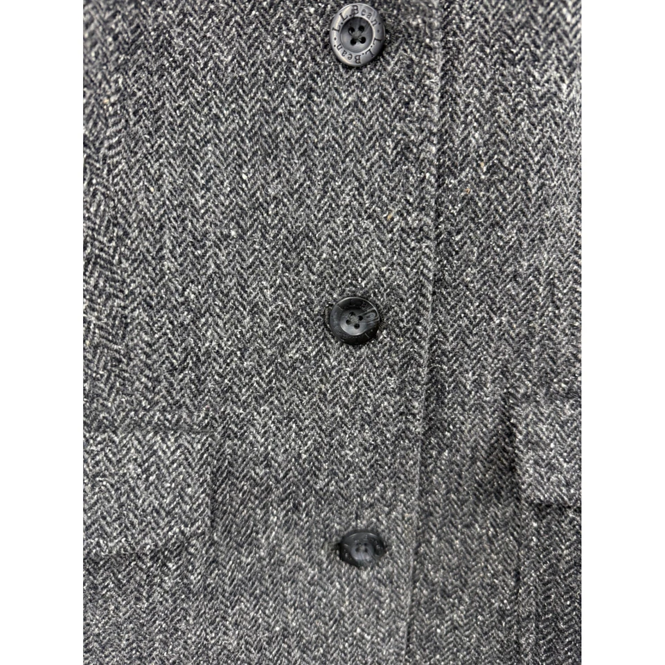 LL Bean Women's Tweed Herringbone Blazer Jacket Size S Gray Wool Blend - Image 4 of 4