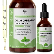 Organic Oil of Oregano 2 fl oz Liquid  & Black Seed Oil Herbal Supplement