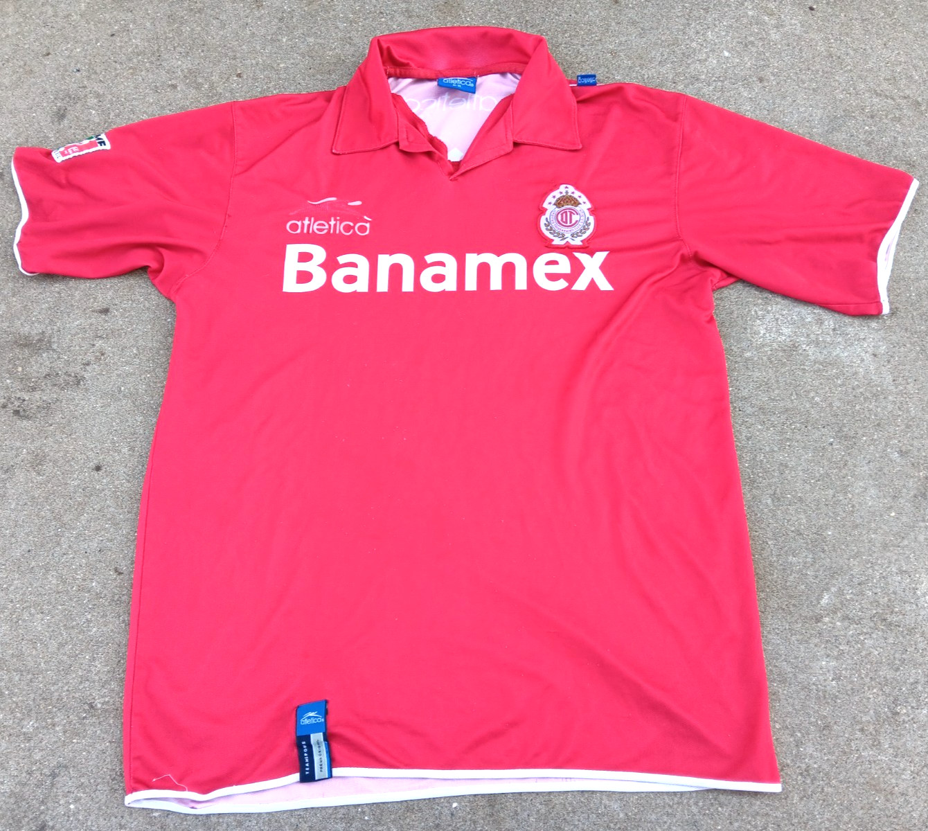 DEPORTIVO TOLUCA ATLETICA 2002-03 SOCCER FUTBOL PLAYERA JERSEY HOME RED MEDIUM