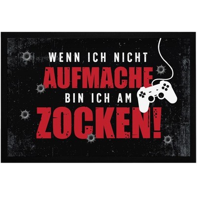 Doormat with slogan gamer when I don't open I'm gambling gift