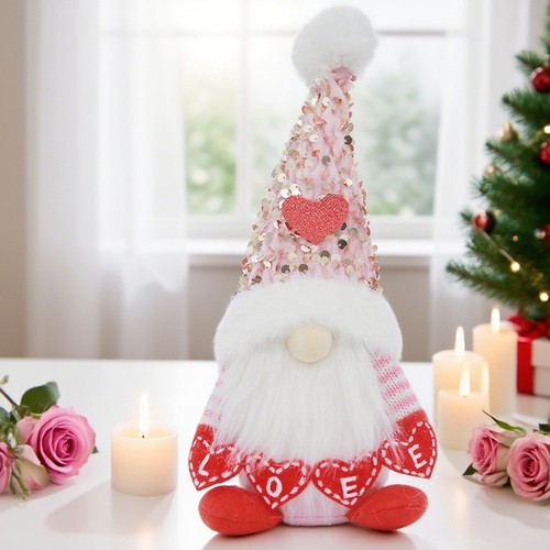 Valentine Gnome Plush Doll for Mr and Mrs Handmade Romantic Atmosphere - Picture 3 of 23
