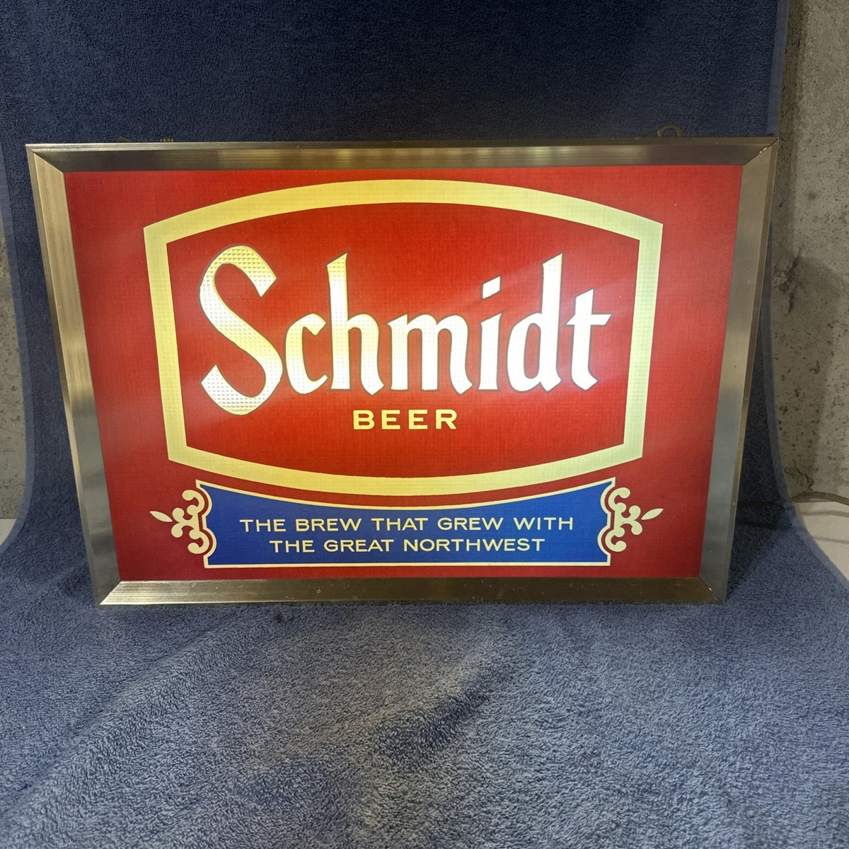 VINTAGE SCHMIDT BEER LIGHT UP TWO SIDED SIGN RARE 20” X 14” X 3